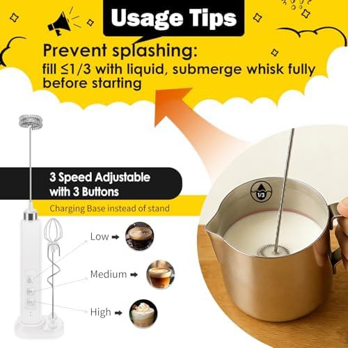 Rechargeable Handheld Frother with Vertical Stand — photo 3
