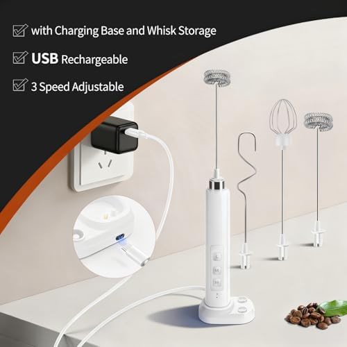 Rechargeable Handheld Frother with Vertical Stand — photo 4
