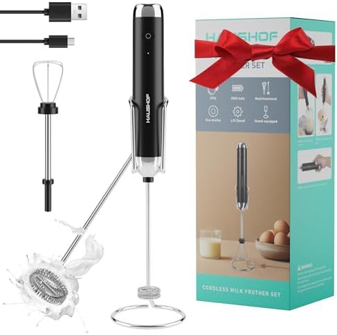 Rechargeable Handheld Coffee Mixer with Stand