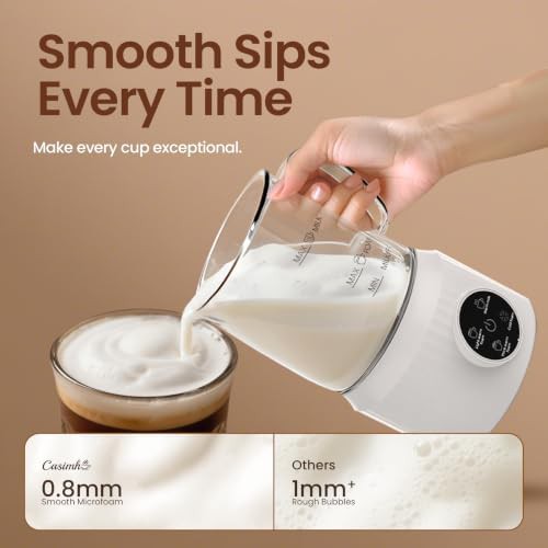 Electric milk frother and steamer with touch screen — photo 3