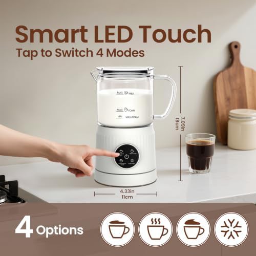 Electric milk frother and steamer with touch screen — photo 4