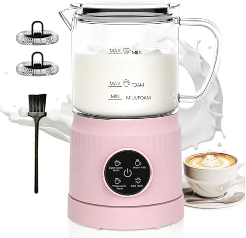 Automatic glass milk frother with touch screen