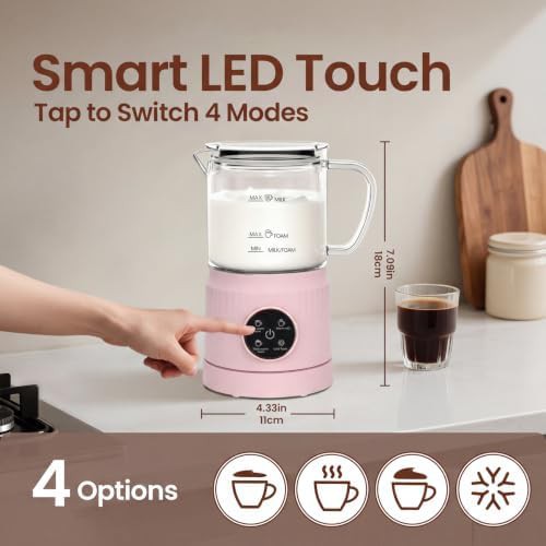 Automatic glass milk frother with touch screen — photo 4