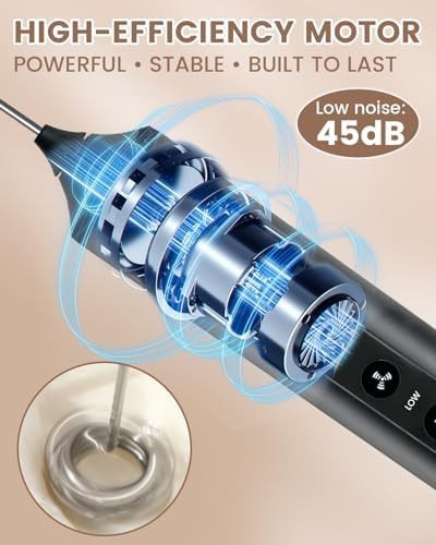 Black handheld frother wand with stand — photo 3
