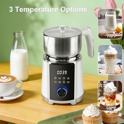 White detachable automatic milk steamer and frother — photo 3