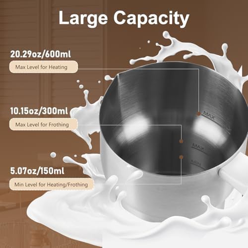 White detachable automatic milk steamer and frother — photo 4