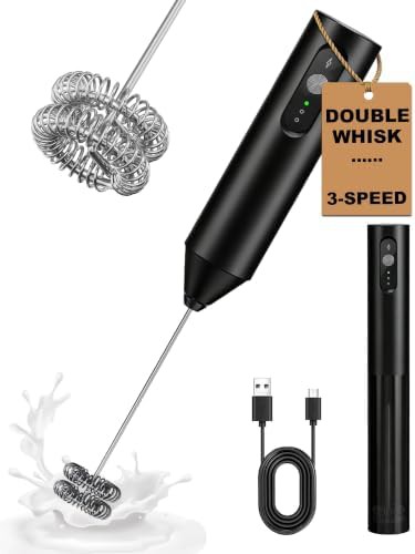 Soenglyun 3-speed rechargeable handheld milk frother