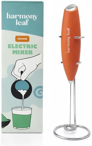 Orange Handheld Matcha and Drink Mixer