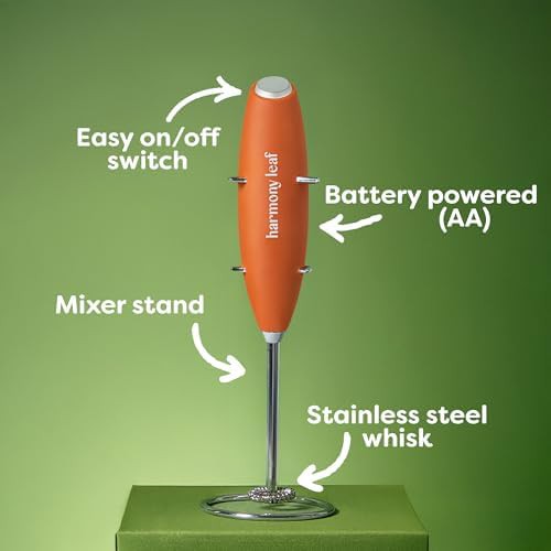 Orange Handheld Matcha and Drink Mixer — photo 3