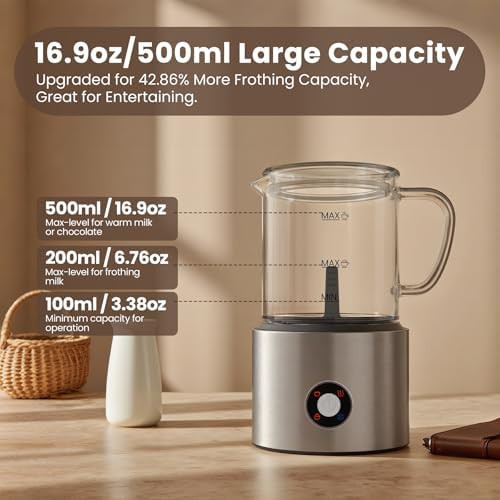 Detachable glass milk frother in brilliant silver — photo 5