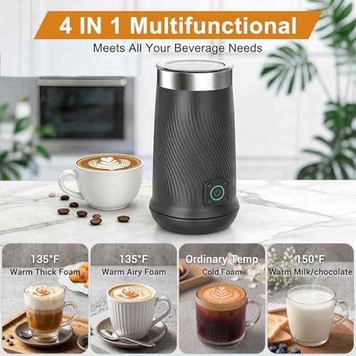 Black four in one electric milk steamer — photo 3