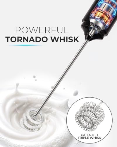 Triple coil rechargeable black handheld frother — photo 4