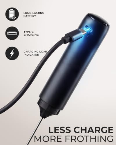 Triple coil rechargeable black handheld frother — photo 5