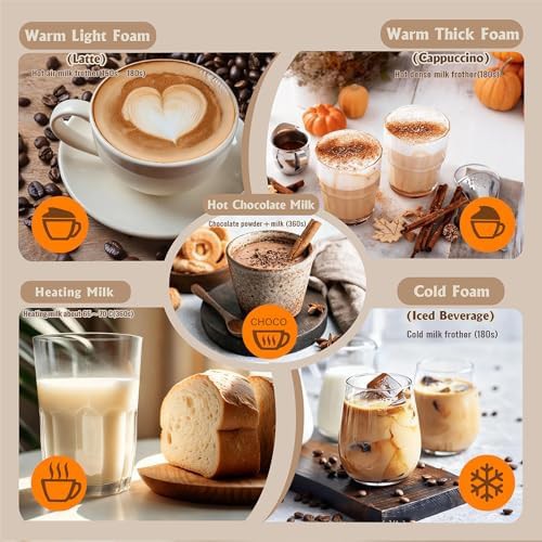 Black automatic 350ml milk steamer frother — photo 3