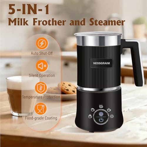 Black automatic 350ml milk steamer frother — photo 5