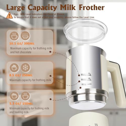 Beige dishwasher safe 5-in-1 milk frother — photo 4
