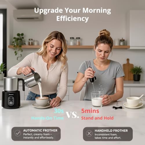 Detachable cordless steamer and milk frother — photo 3