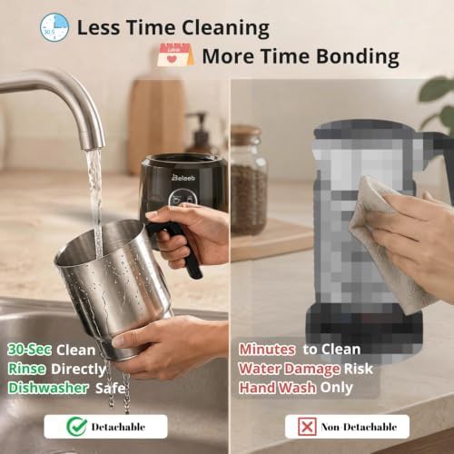 Detachable cordless steamer and milk frother — photo 4