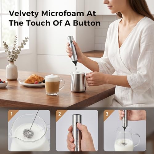 Rechargeable three speed handheld coffee frother — photo 5