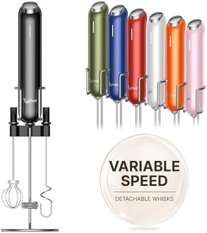 Upgraded Black Handheld Variable Speed Frother