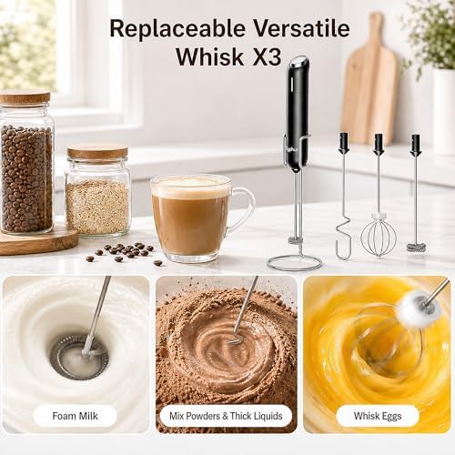 Upgraded Black Handheld Variable Speed Frother — photo 5
