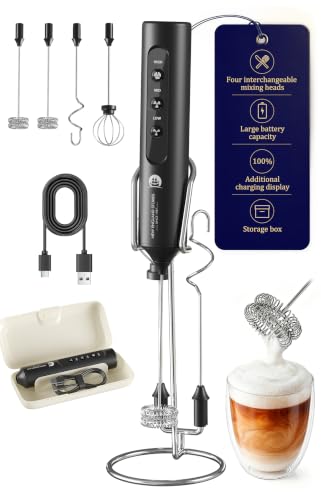 Rechargeable Milk Frother with Stand