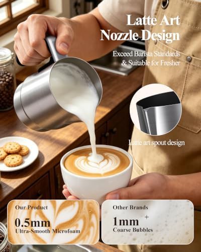 Automatic split stainless steel milk steamer 350ml — photo 5