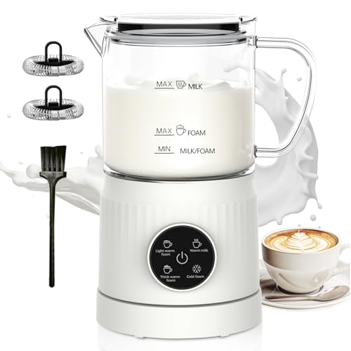 4-in-1 Electric Milk Frother and Steamer with LED Touch Screen