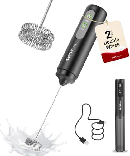 Two speed rechargeable handheld frother