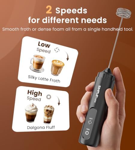 Two speed rechargeable handheld frother — photo 4