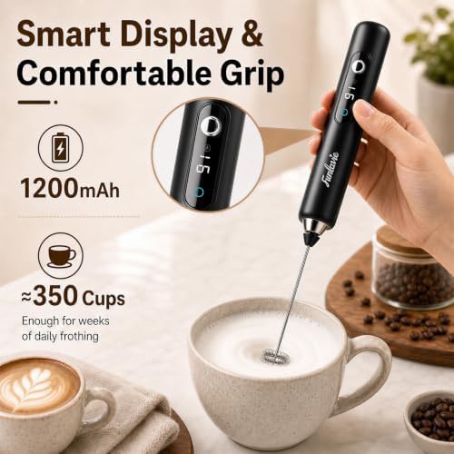 Rechargeable handheld frother wand with stand — photo 4