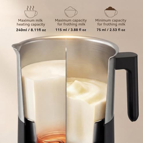 Electric milk frother and steamer in black — photo 4