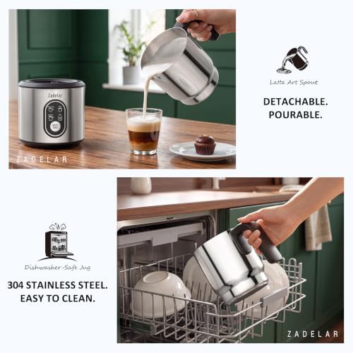 Forest green detachable electric milk steamer — photo 3