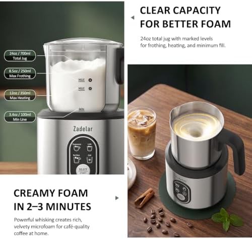 Forest green detachable electric milk steamer — photo 4