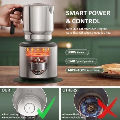 Forest green detachable electric milk steamer — photo 5