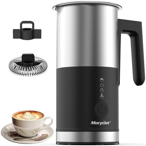 Compact electric milk steamer in black