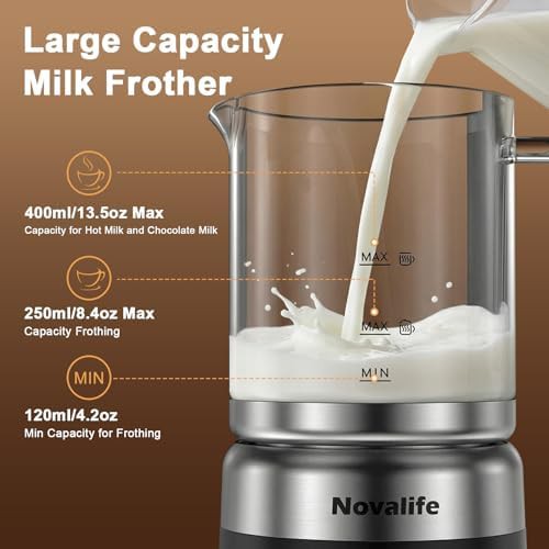 Black glass automatic 5-in-1 electric milk frother — photo 4