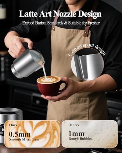 Large capacity dishwasher safe milk steamer 500ml — photo 4